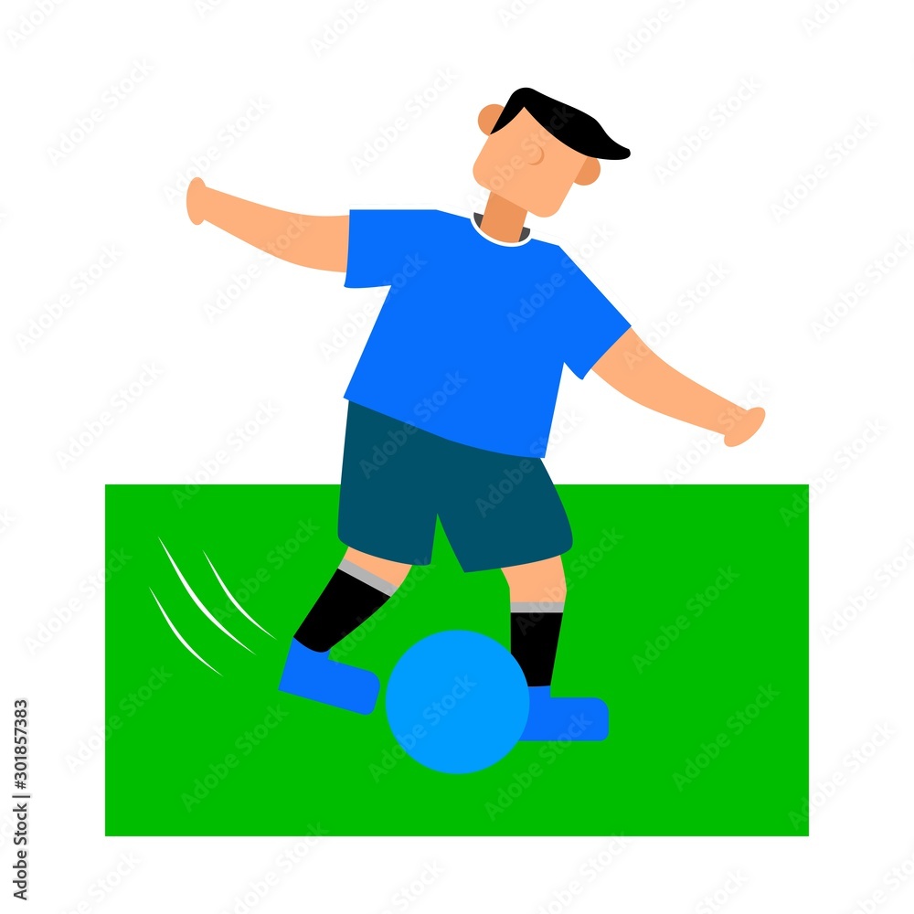 Obraz premium soccer player who kicks the ball, Football vector Illustration