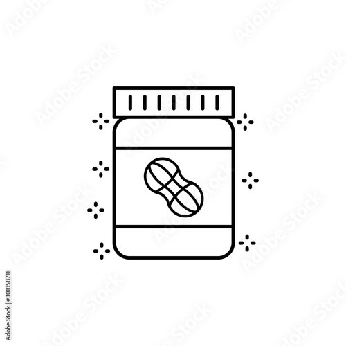 Label peanuts butter icon. Simple line, outline vector of grocery icons for ui and ux, website or mobile application