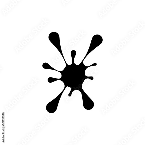 Splattered stain of paint  splash  drop black liquid symbol