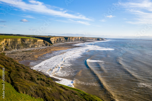 Beautiful Aerial view of Dunraven bay united kingdom