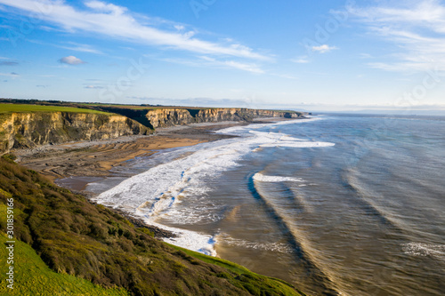 Beautiful Aerial view of Dunraven bay united kingdom photo