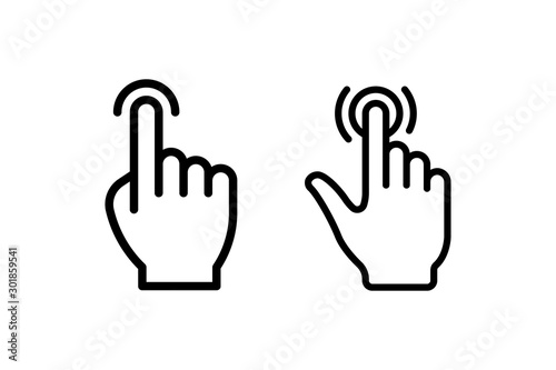 Touch vector icon set. illustration isolated for web and mobile app