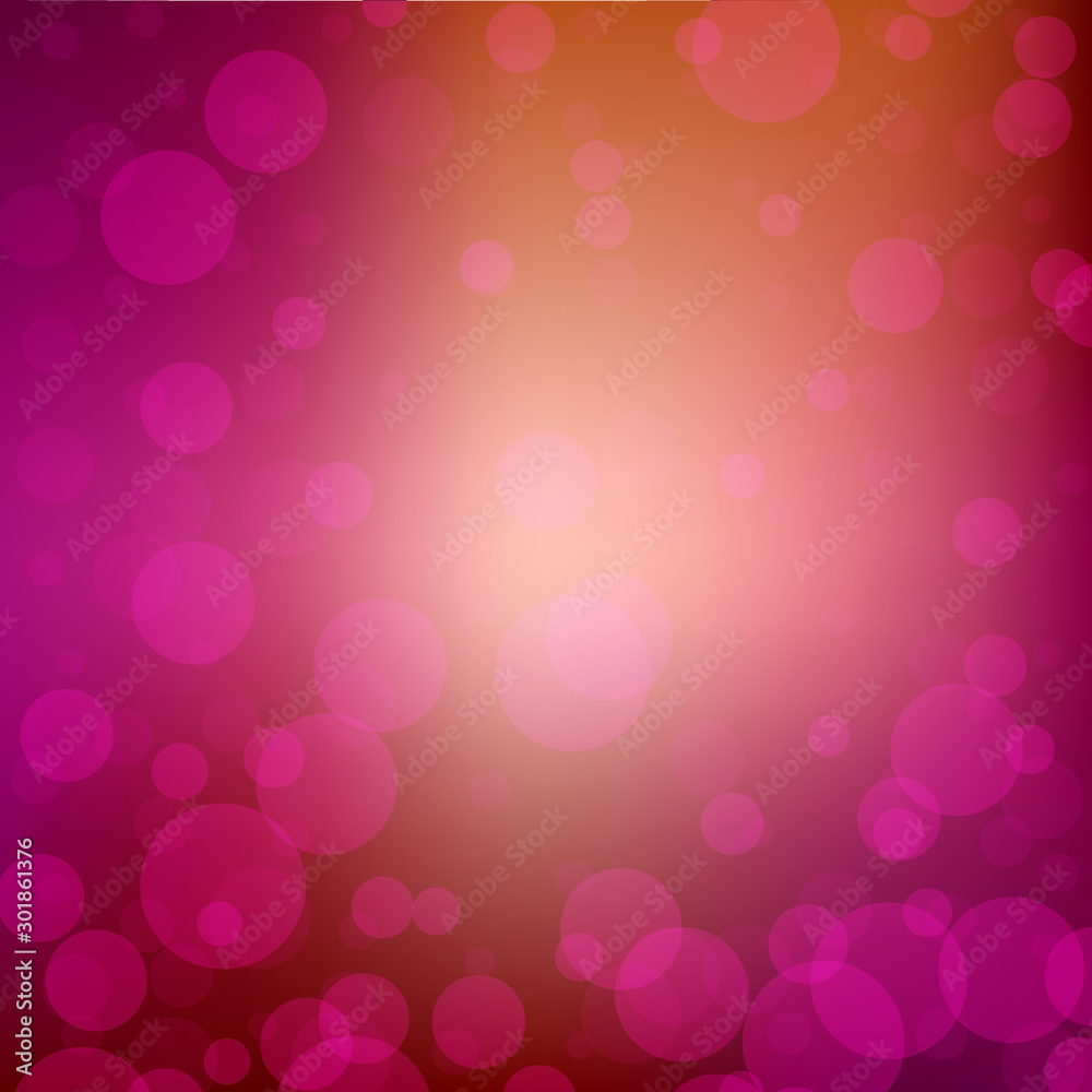  Abstract pink background. Blur, transparent balls. Brochure Template Design Element