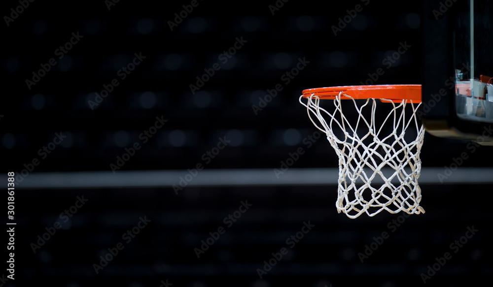 Basketball hoop isolated on black background