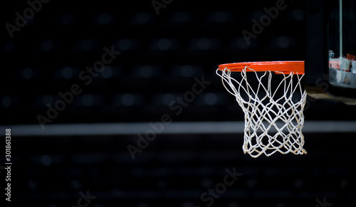 Basketball hoop isolated on black background © Augustas Cetkauskas
