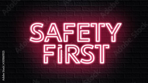 red neon video animation safety first