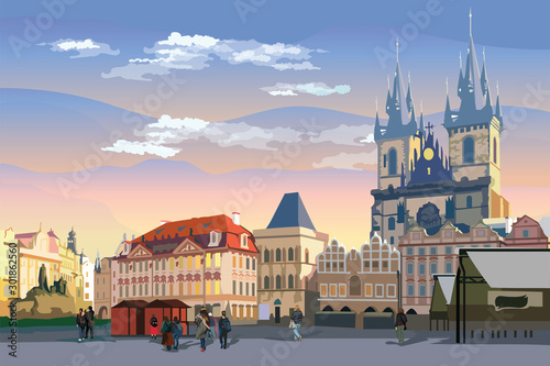 Colorful vector Prague 10