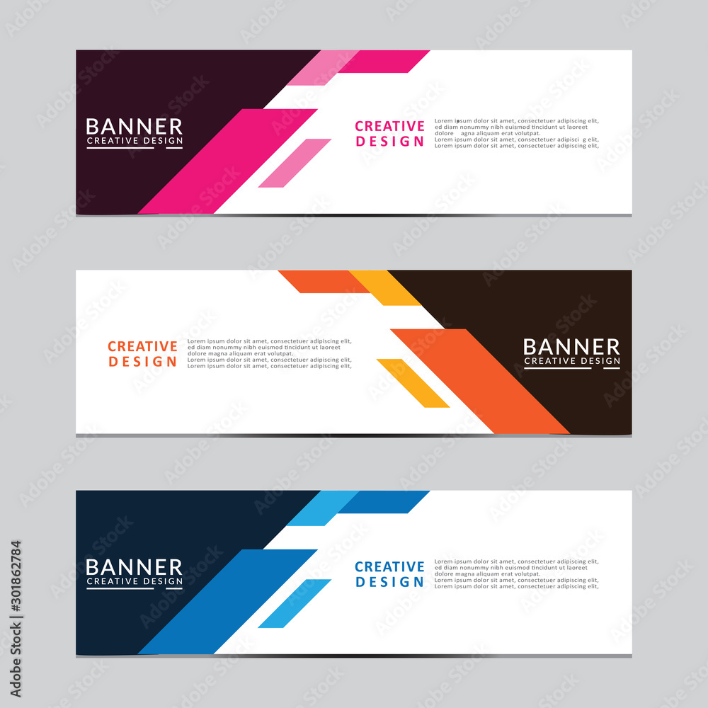 Vector abstract geometric design banner web template. Modern design. Vector illustration Vector abstract geometric design banner web template. Modern design. Vector illustration