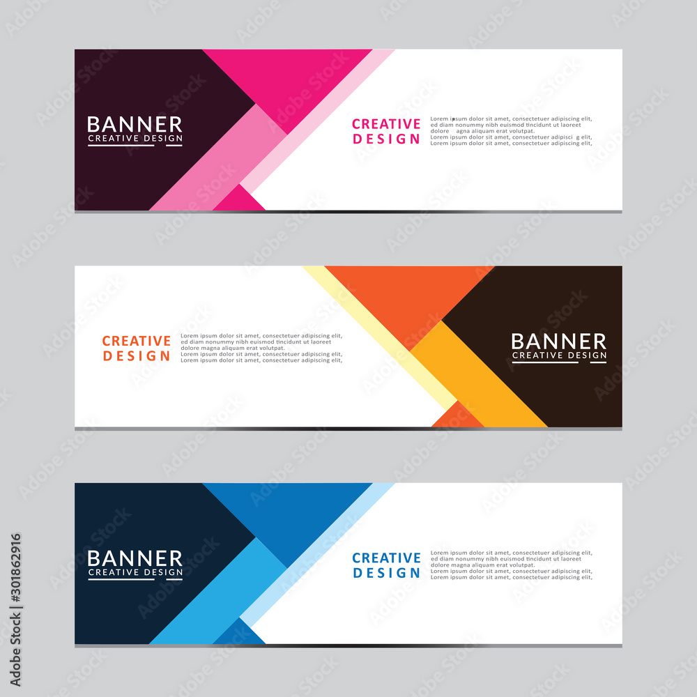 Vector abstract geometric design banner web template. Modern design. Vector illustration Vector abstract geometric design banner web template. Modern design. Vector illustration