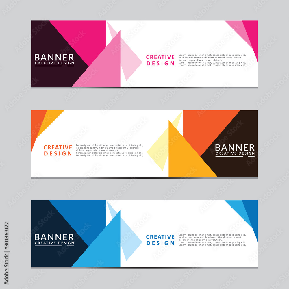 Vector abstract geometric design banner web template. Modern design. Vector illustration Vector abstract geometric design banner web template. Modern design. Vector illustration