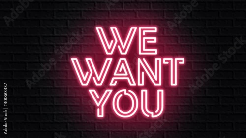 red neon video animation we want you