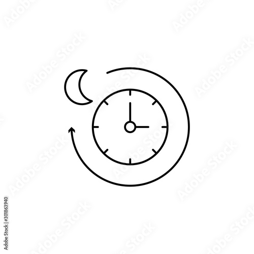 Moon, time, forward icon. Simple line, outline vector of icons for ui and ux, website or mobile application