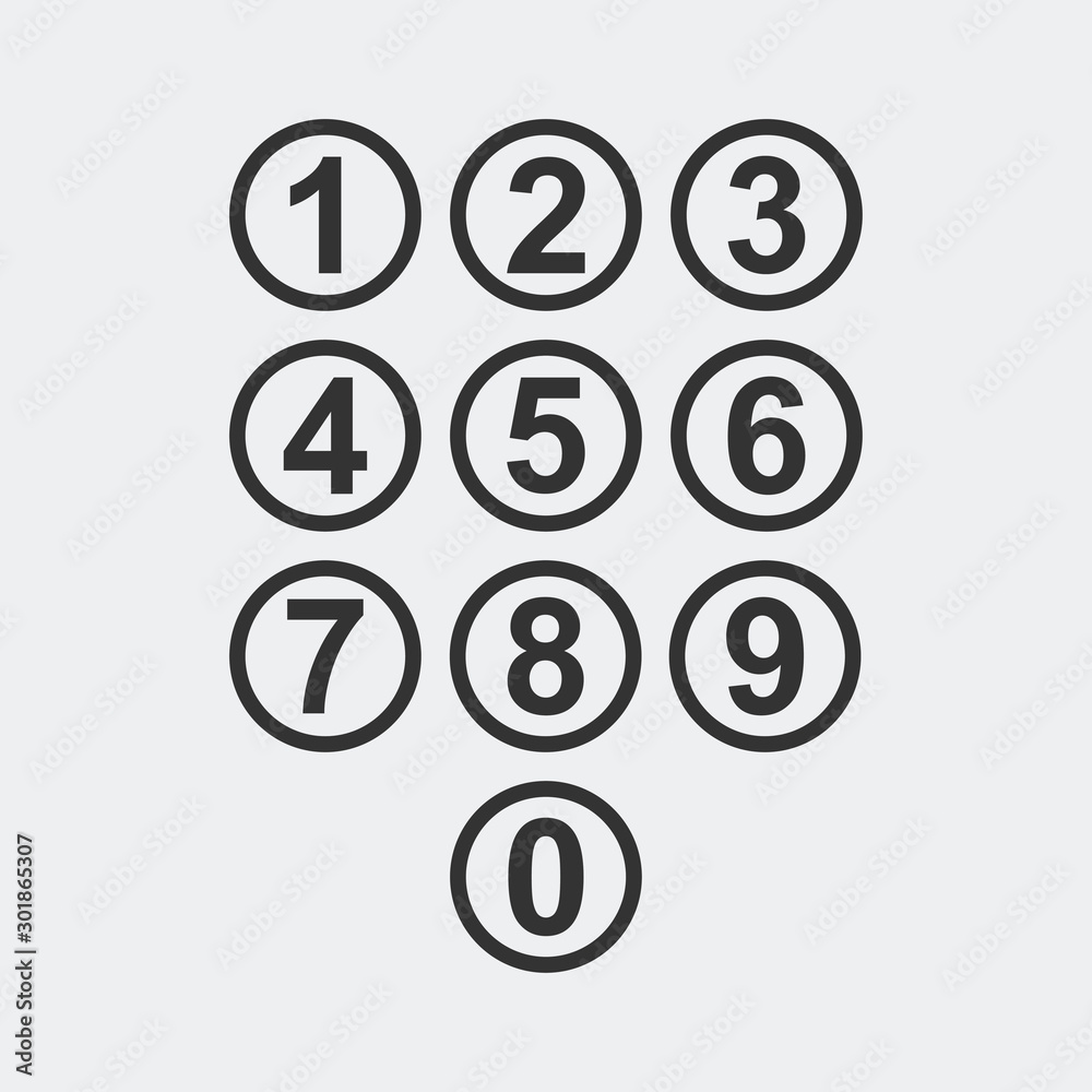 Numbers outline icon illustration isolated vector sign symbol Numbers outline icon illustration isolated vector sign symbol