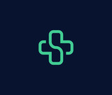 Creative medical cross for healthcare company Logo Icon Premium Minimal emblem design template