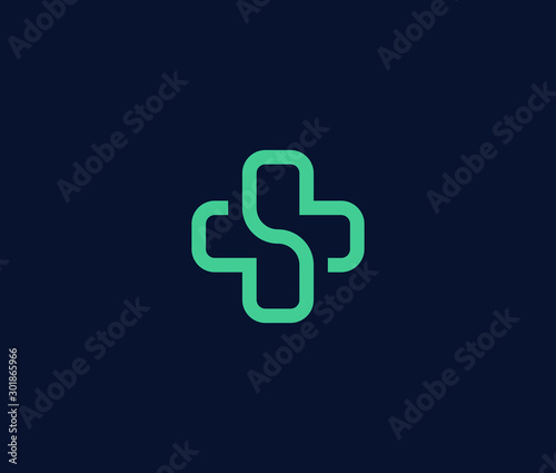 Creative medical cross for healthcare company Logo Icon Premium Minimal emblem design template photo