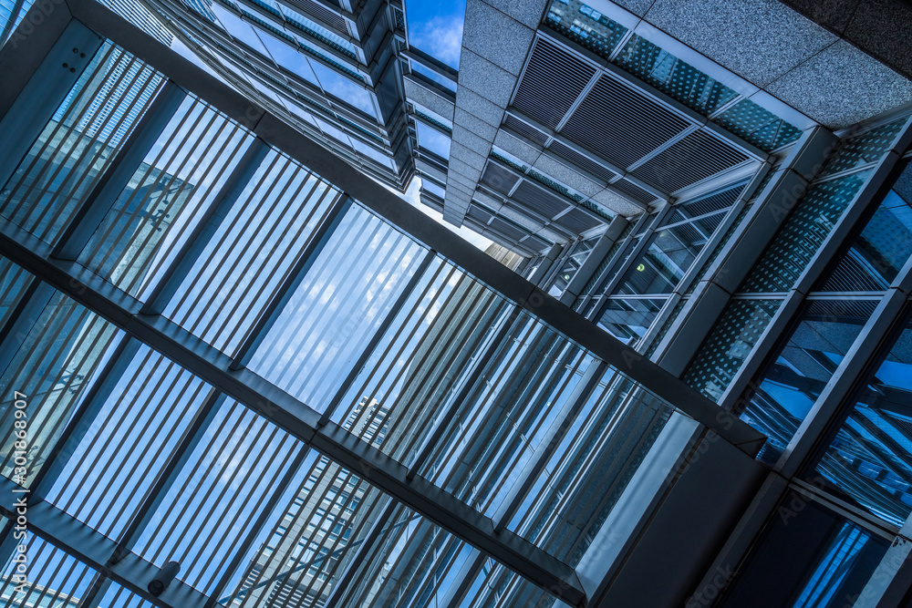 modern office building,blue toned image,china.