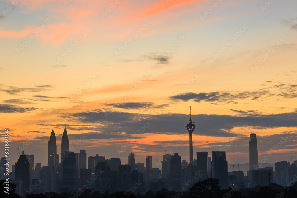 beautiful sunrise over kuala lumpur city skyline beautiful sunrise over kuala lumpur city skyline