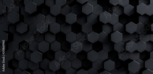 grey hexagons modern background 3d render 3d illustration	