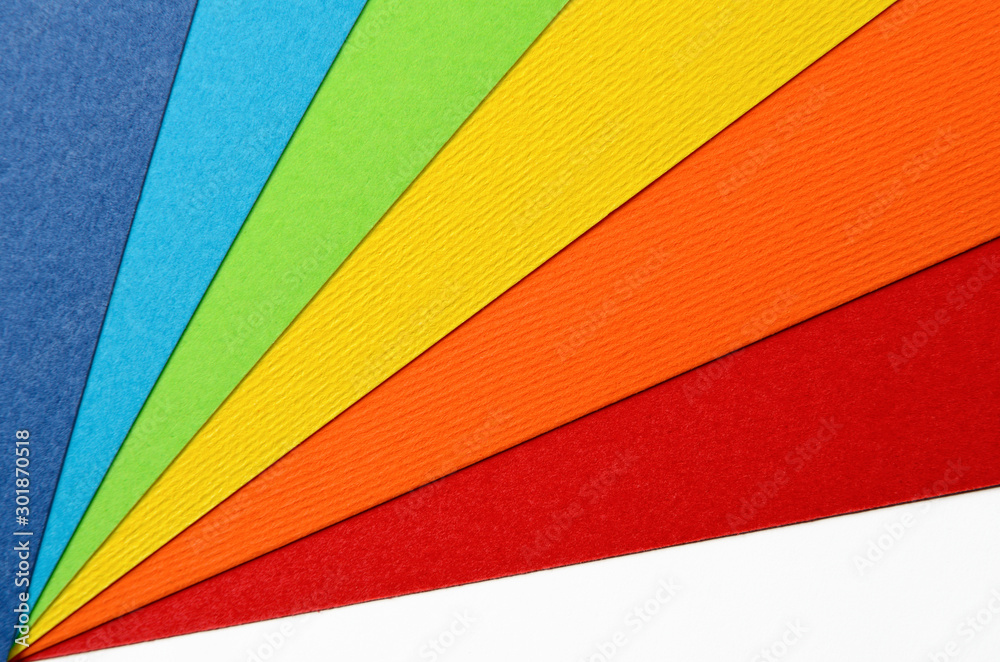 Texture of bright sheets of color cardboard closeup Texture of bright sheets of color cardboard closeup