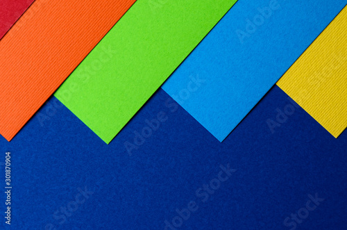 Texture of bright sheets of color cardboard closeup