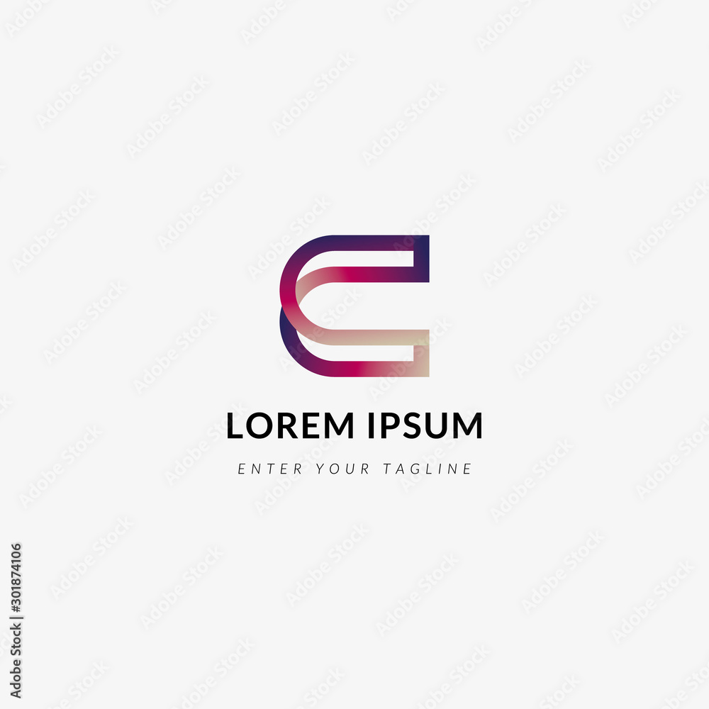 Letter C Monogram Logo, Design Simple Gradient 3d With Initial C.