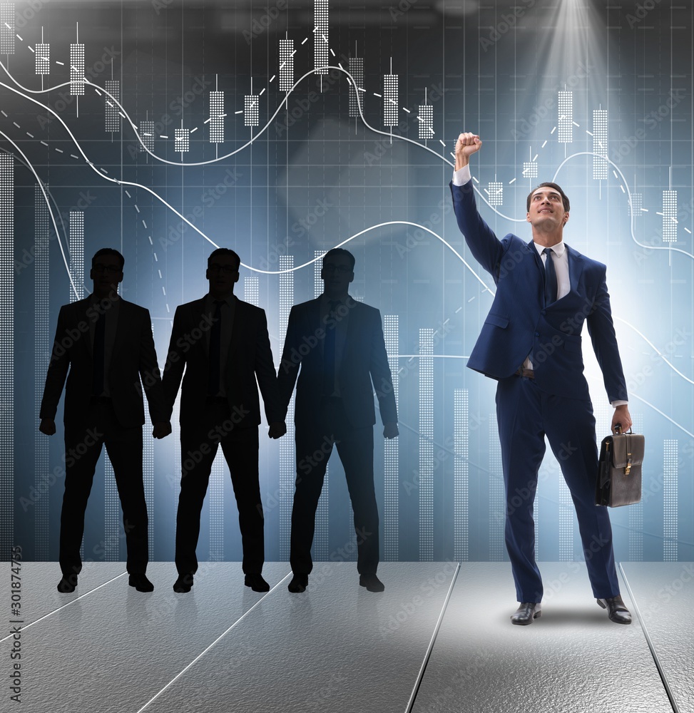 Fototapeta premium Businessman in the spotlight in business concept