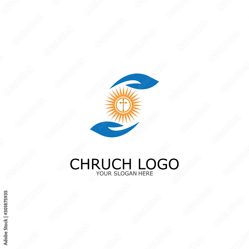 logo church.christian symbol,the bible and the cross of jesus christ-vector logo church.christian symbol,the bible and the cross of jesus christ-vector