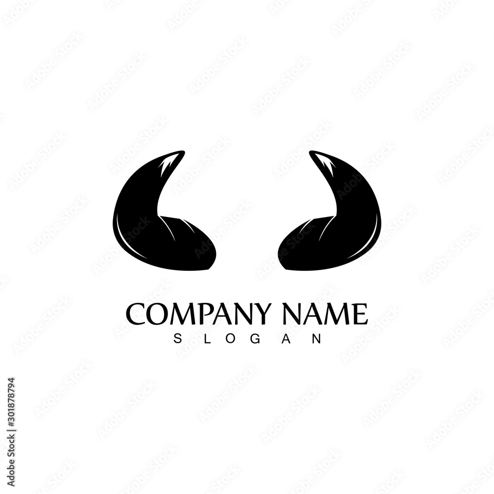 Fototapeta premium Bull horn logo and symbol template icons app