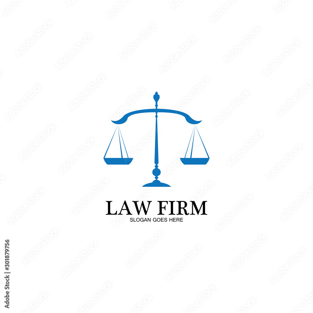 Law Firm logo and icon design template-vector