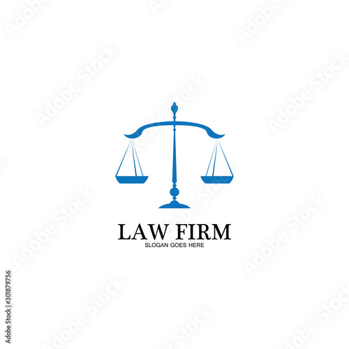 Law Firm logo and icon design template-vector