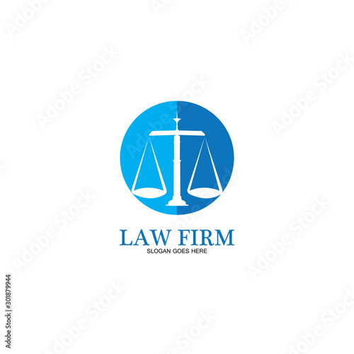 Law Firm logo and icon design template-vector