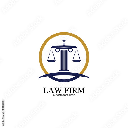 Law Firm logo and icon design template-vector