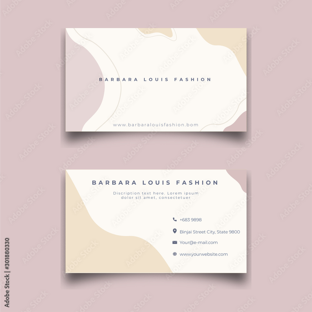 Fashion beauty corner, Apparel business, business card design.