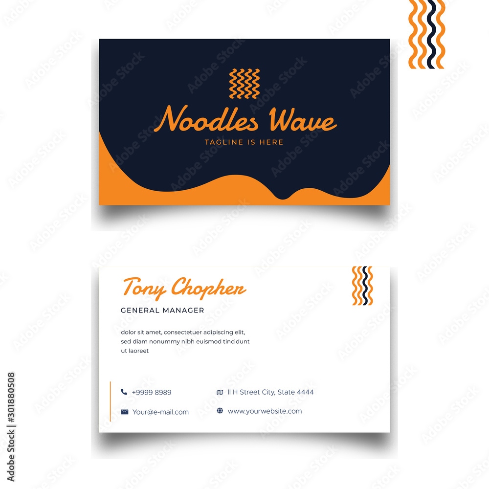 Fototapeta premium Simple minimalist orange white Business card template
