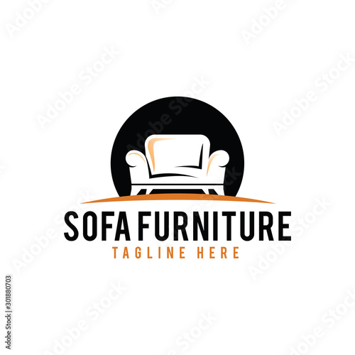 Sofa Furniture Logo Vector Icon Illustration