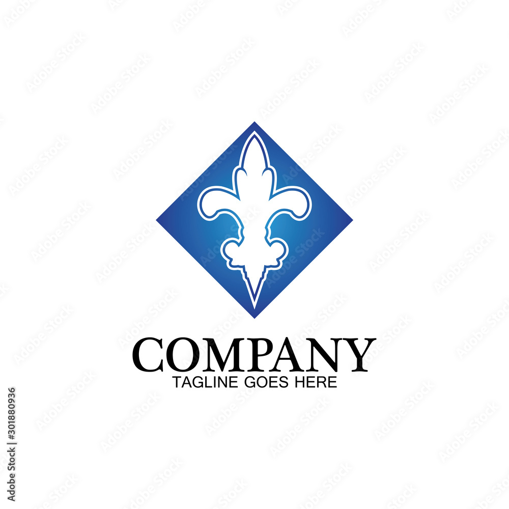 Obraz premium Fleur de lis vector icon design template