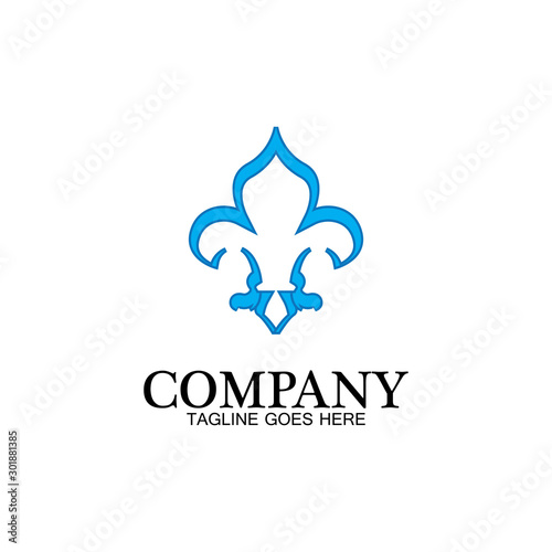 Fleur de lis vector icon design template