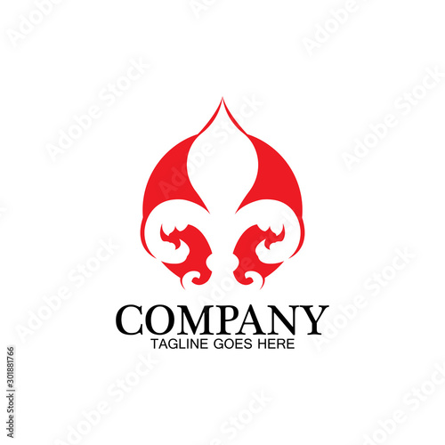 Fleur de lis vector icon design template