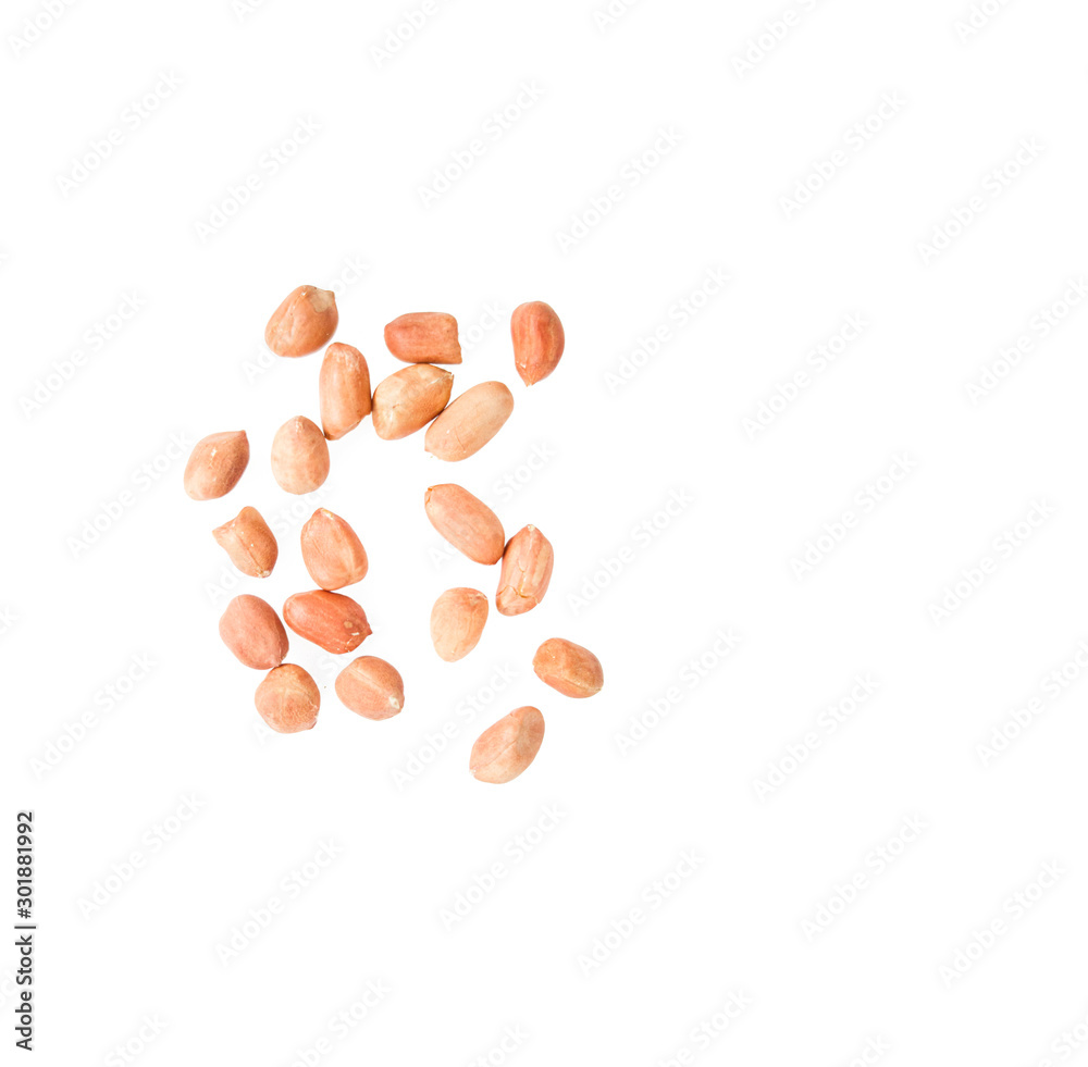 Peanut Seeds isolated on white background. Fresh peanuts with high nutrition Peanut Seeds isolated on white background. Fresh peanuts with high nutrition
