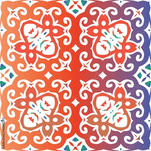Antique talavera tiles patchwork.