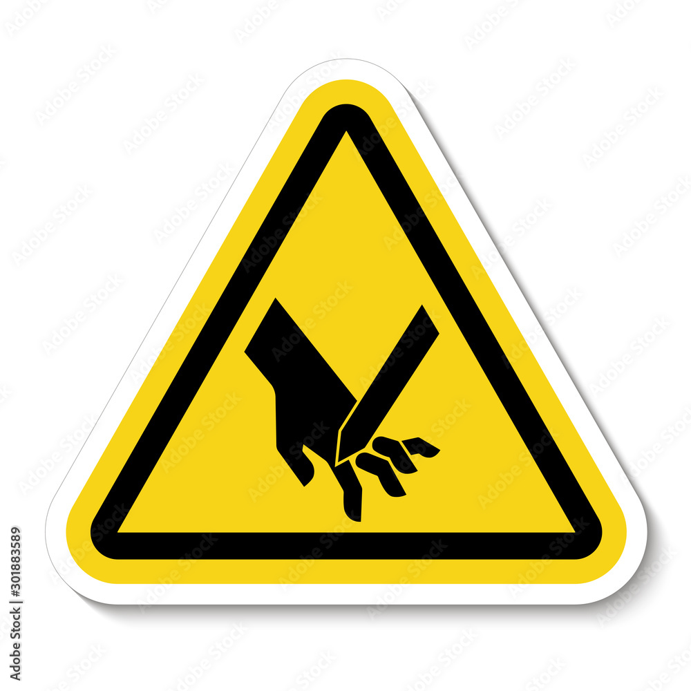 Cutting Of Fingers Angled Blade Symbol Sign, Vector Illustration, Isolate On White Background