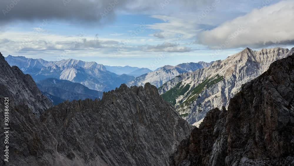 Dramatic rolling cloud timelapse over the Karwendal mountains in the Austrian alps from the top of Hafelekarspitz near Innsbruck Dramatic rolling cloud timelapse over the Karwendal mountains in the Austrian alps from the top of Hafelekarspitz near Innsbruck