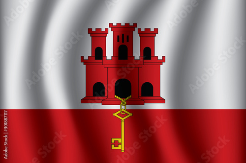 Flag of Gibraltar. Gibraltar Icon vector illustration eps10. photo