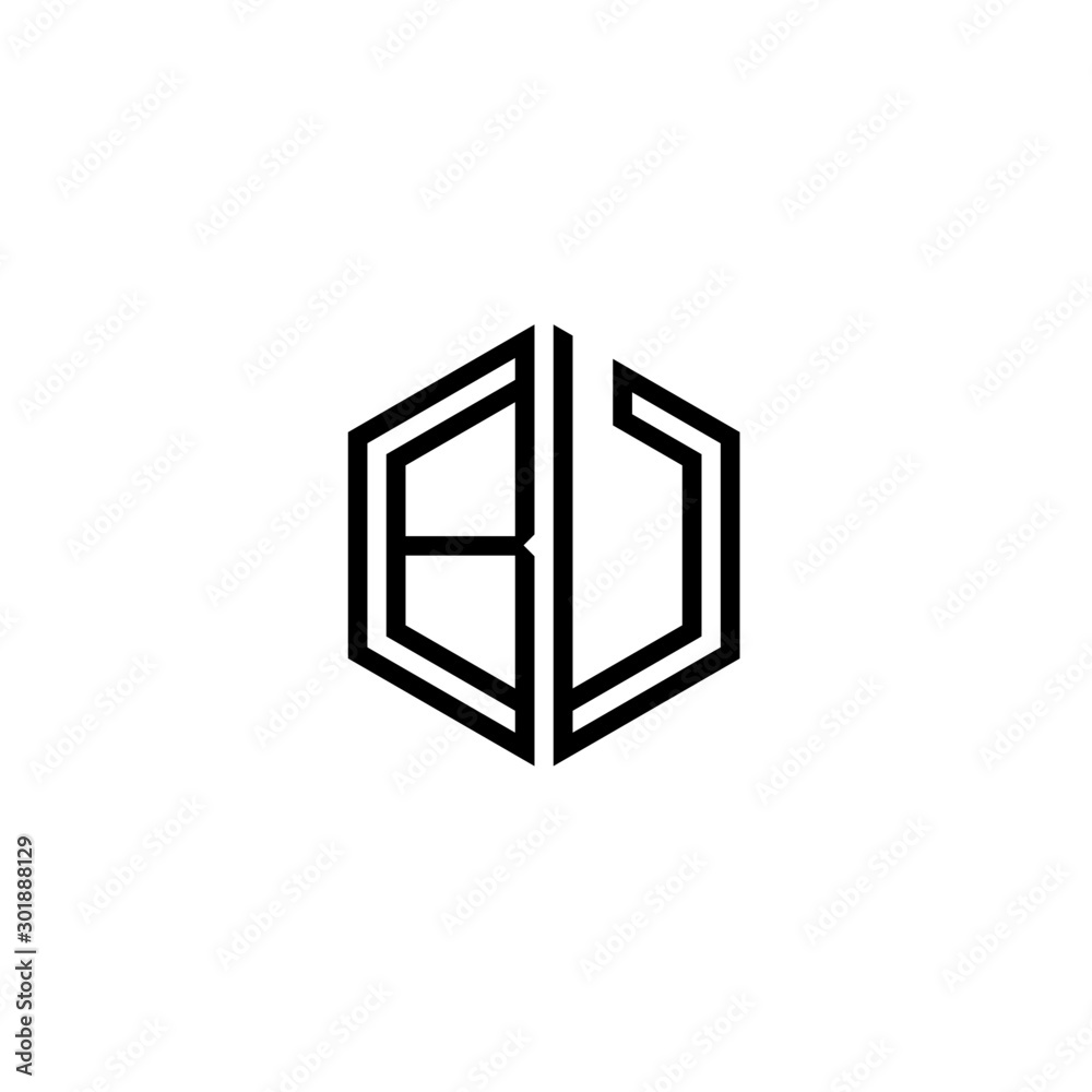 Letter BU logo icon design template elements Letter BU logo icon design template elements