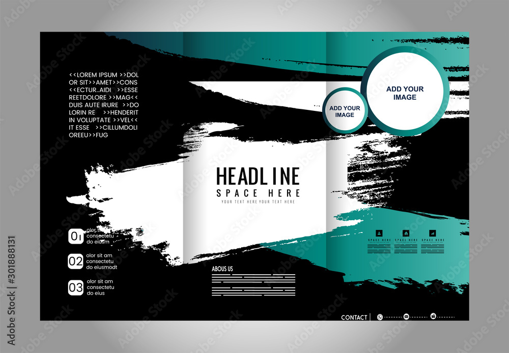 Tri fold brochure template design vector illustration Stock Vector ...