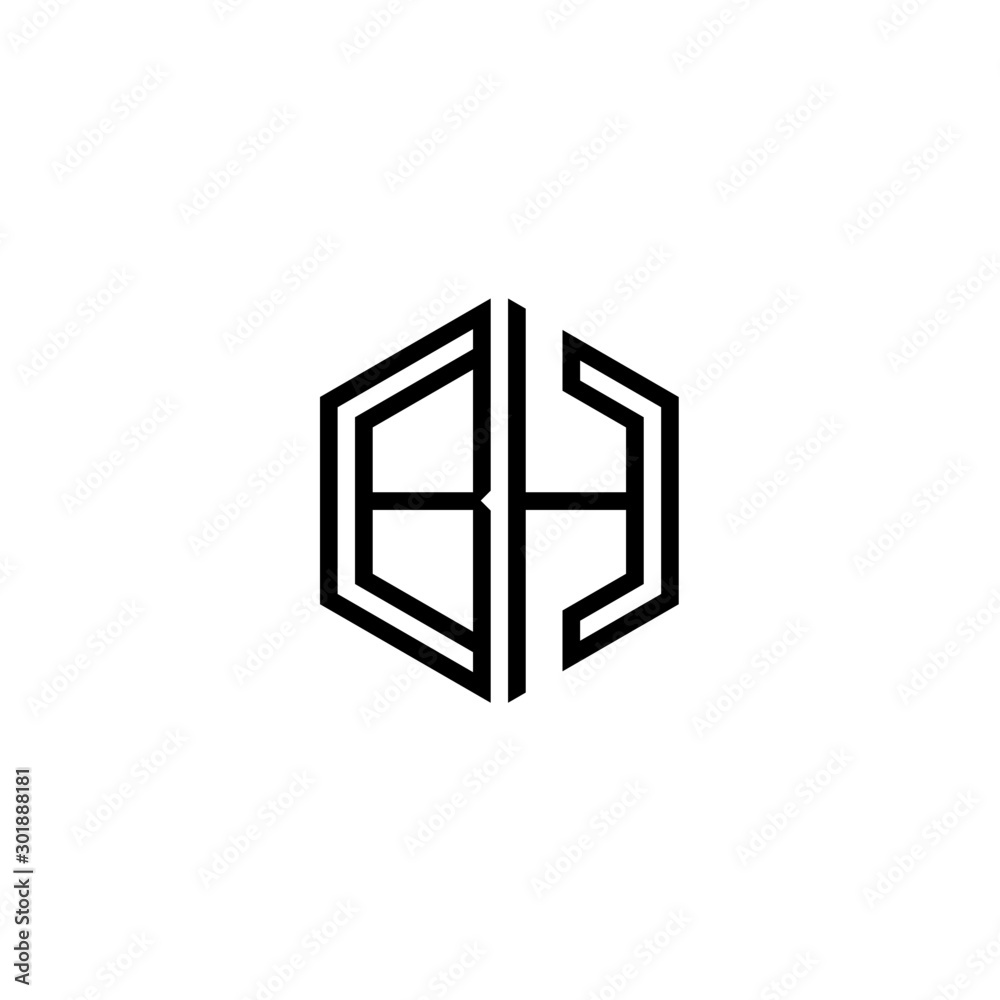 Letter BH logo icon design template elements Letter BH logo icon design template elements