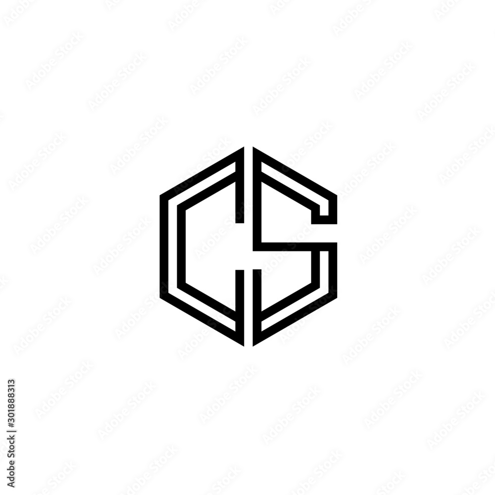 Letter CS logo icon design template elements