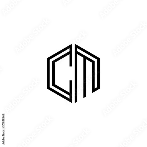 Letter CM logo icon design template elements