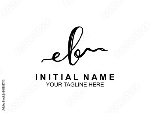 handwriting logo of initial signature. elegant logo design template. Letter Type B. vector illustration