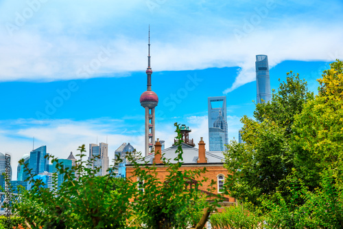Shanghai famous landmark architectural landscape